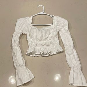 And Now This peasant crop top XS